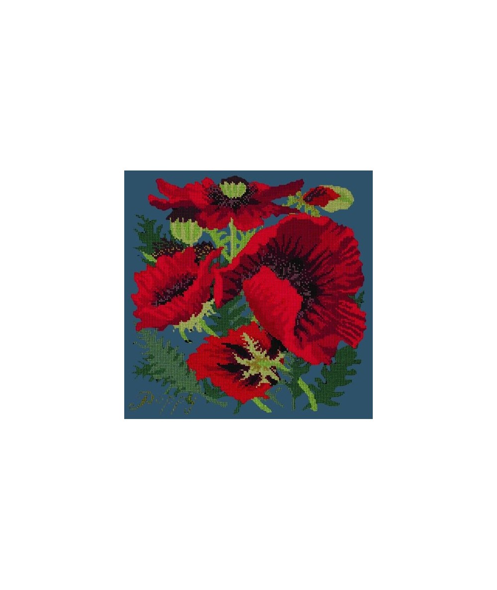 Elizabeth Bradley, Botanical Garden, RED POPPY - 16x16 pollici Elizabeth Bradley - 16
