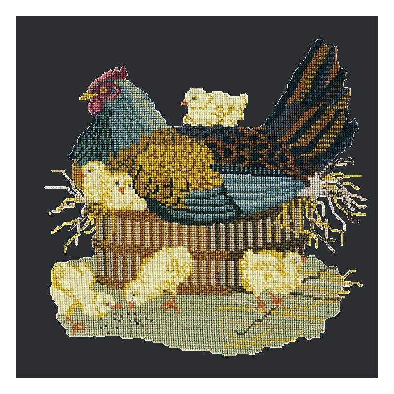 Elizabeth Bradley, Victorian Animals, MOTHER HEN - 16x16 pollici Elizabeth Bradley - 18