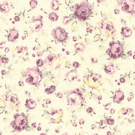 Lecien Durham Quilt, Tessuto Beige con delicati fiori Viola Lecien Corporation - 1
