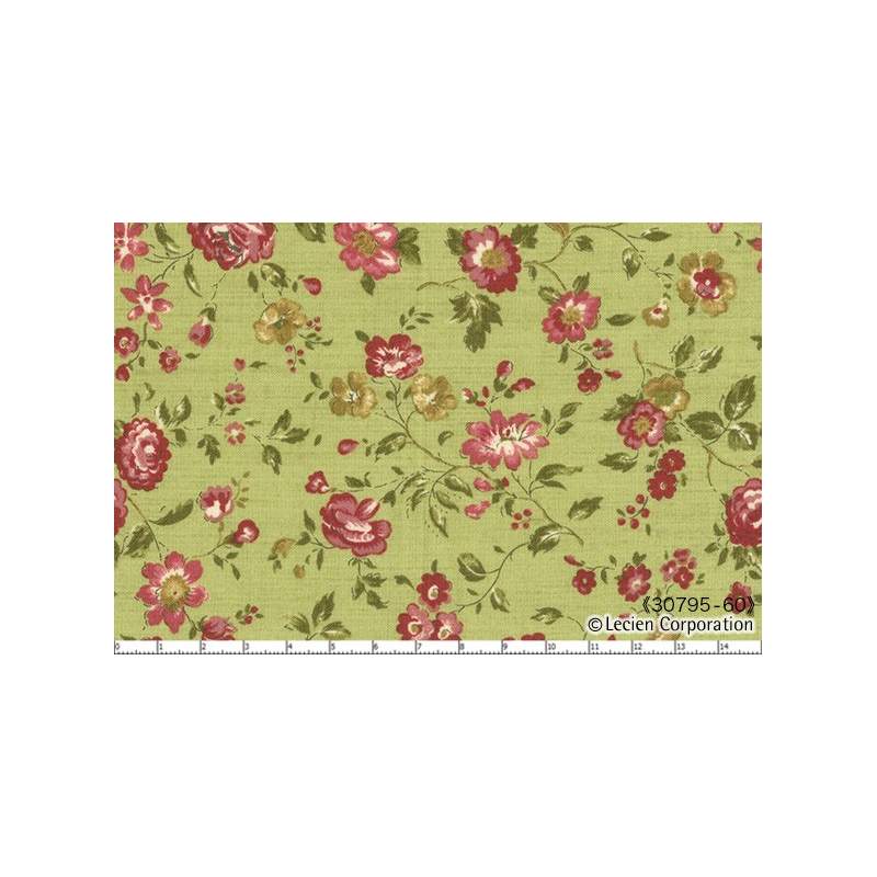 Lecien Quilter's First, Tessuto verde con fiori Lecien Corporation - 1 Lecien Quilter's First, Tessuto verde con fiori Lecien Corporation - 1