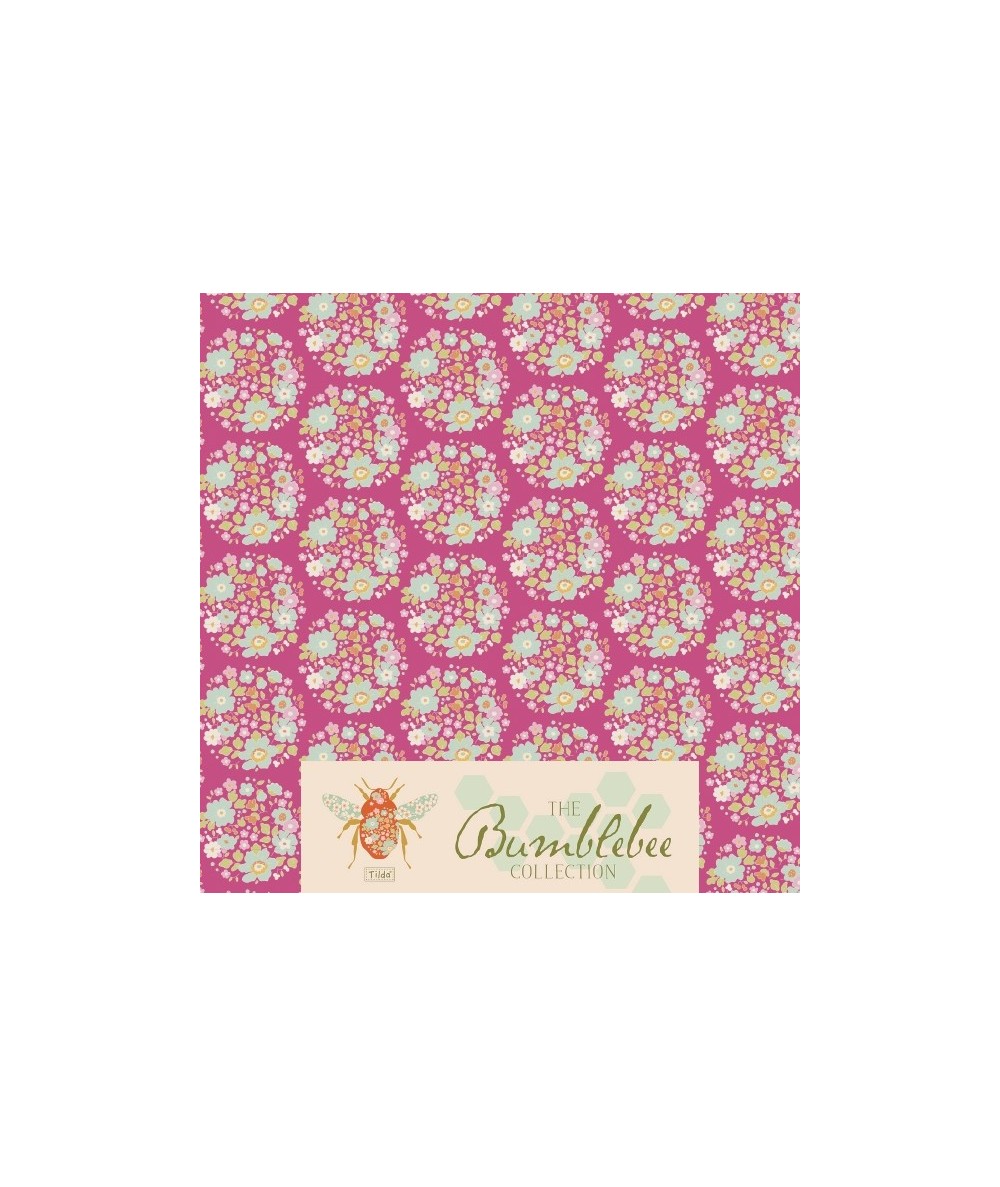 Tilda 110 Flower Nest Pink Bumblebee Tilda Fabrics - 1 Tilda 110 Flower Nest Pink Bumblebee Tilda Fabrics - 1