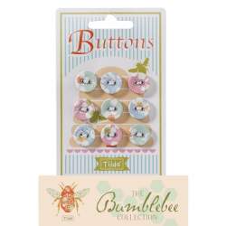 Tilda fabric buttons 15 mm, 9 pz Bumblebee Tilda Fabrics - 1