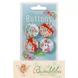 Tilda fabric buttons 25 mm, 4 pz Bumblebee Tilda Fabrics - 1