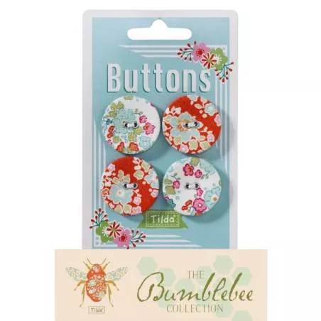 Tilda fabric buttons 25 mm, 4 pz Bumblebee Tilda Fabrics - 1