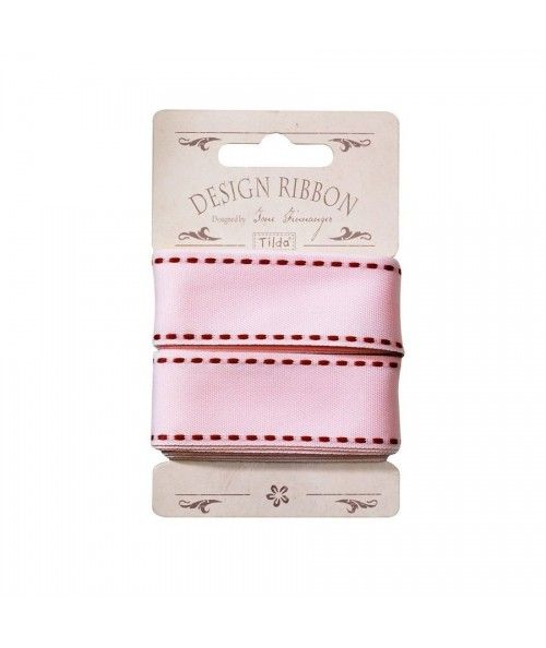 Tilda ribbon 25 mm pink with seams
