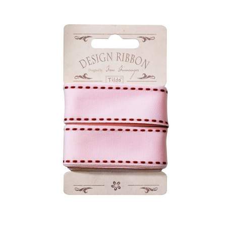 Tilda ribbon 25 mm pink with seams Tilda Fabrics - 1