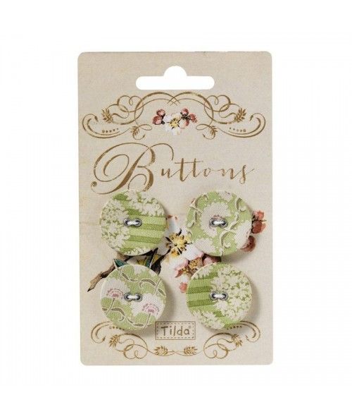 Tilda fabric buttons 25 mm, 4 pz Apple Bloom Tilda Fabrics - 1