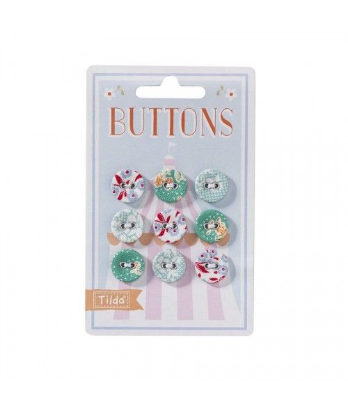 Tilda fabric buttons 15 mm, 6 pz Circus Tilda Fabrics - 1