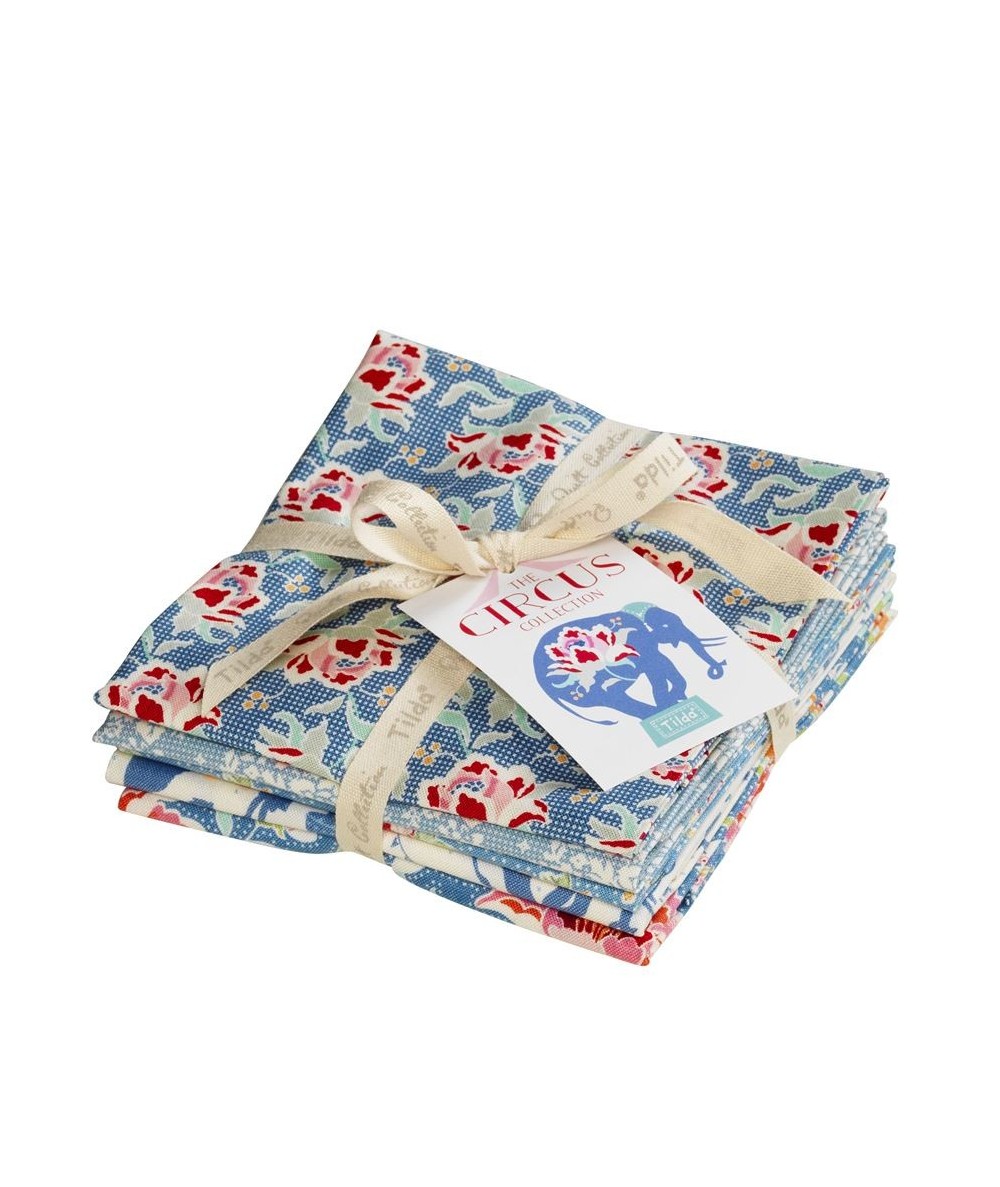 Tilda Fat Quarter Bundle Circus Blue, 5pz Tilda Fabrics - 1 Tilda Fat Quarter Bundle Circus Blue, 5pz Tilda Fabrics - 1