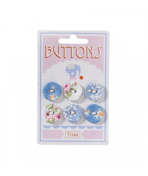 Tilda fabric buttons 20 mm, 6 pz Circus
