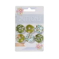 Tilda fabric buttons 23 mm, 6 pz Circus Tilda Fabrics - 1