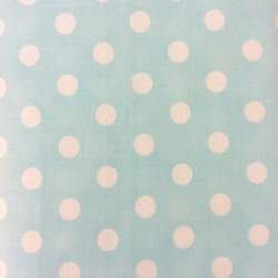 Moda Fabrics, tessuto verde acqua con grandi pois bianchi Moda Fabrics - 1