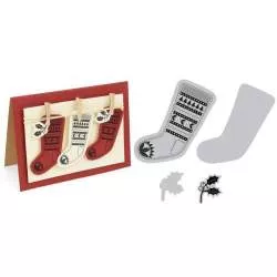 Framelits Die Set 2PK w/Stamps Fairisle Stocking Sizzix - Big Shot - 1