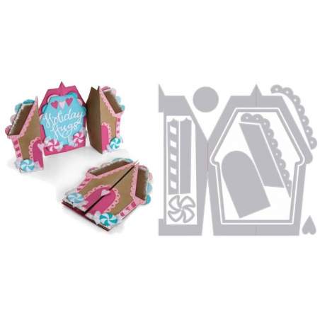 Sizzix, Thinlits Die Set 11PK - Card Gingerbread Fold-a-Long by Jen Long Sizzix - Big Shot - 1