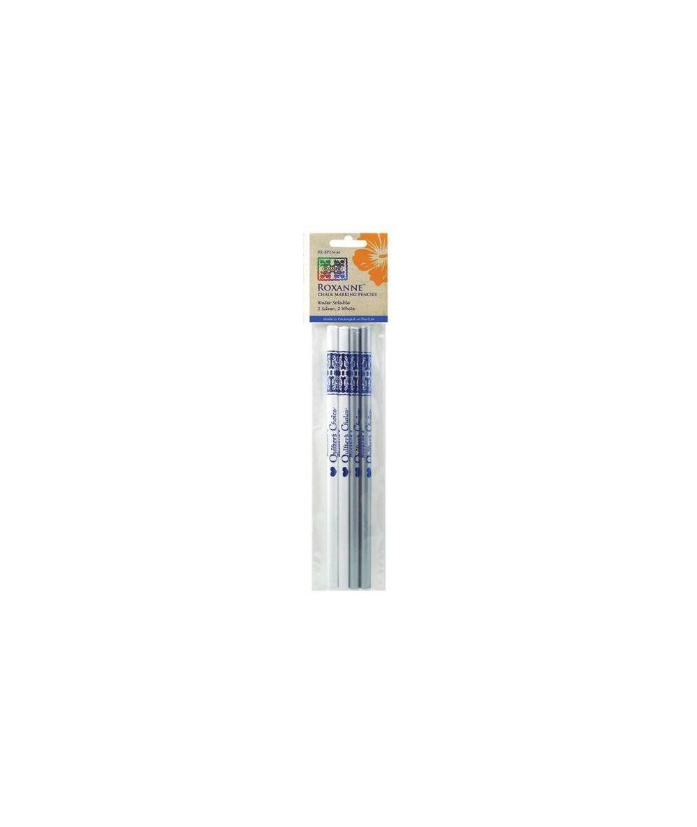 Roxanne, Matite per Tessuto solubili in acqua, 2 Bianche - 2 Argento Colonial Needle - 1