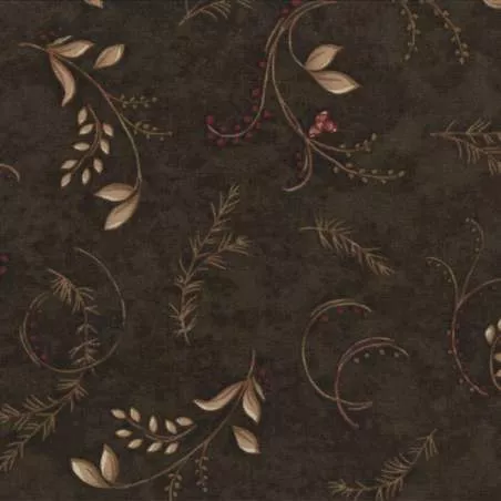 Moda Fabrics Nothern Cardinals, Tessuto Verde con Rami e Bacche Moda Fabrics - 1