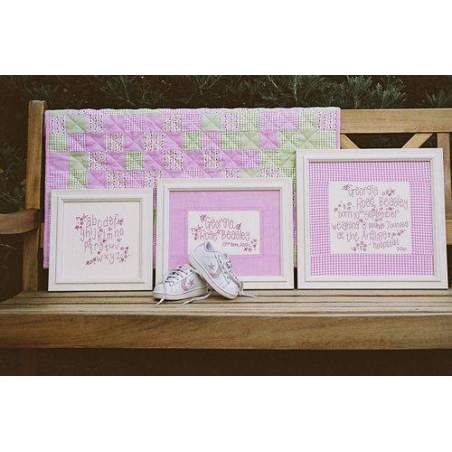 Leanne's House, Girl's Birth Sampler & Pram Quilt Leanne's House - 1