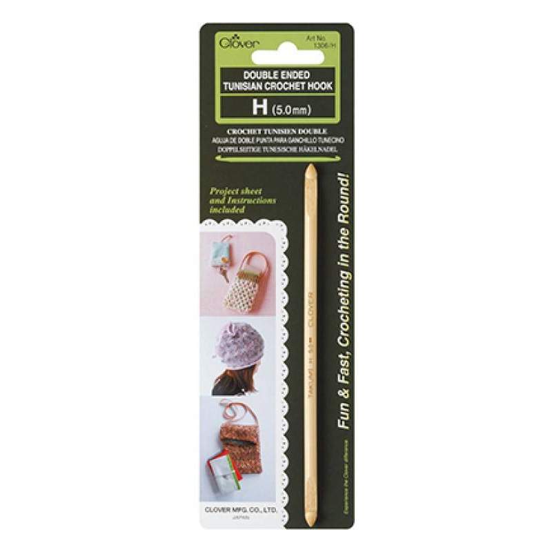 Clover, Uncinetto Tunisino Doppia Punta 5 mm Clover - 1