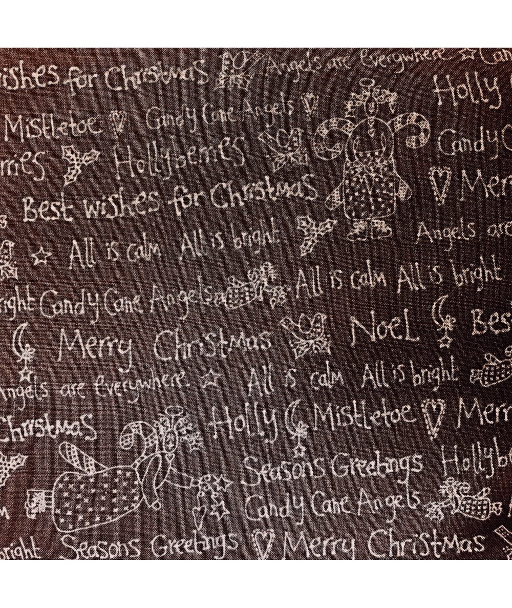 Lecien Candy Cane Angels by Lynette Anderson, Tessuto Marrone con Scritte Lecien Corporation - 1