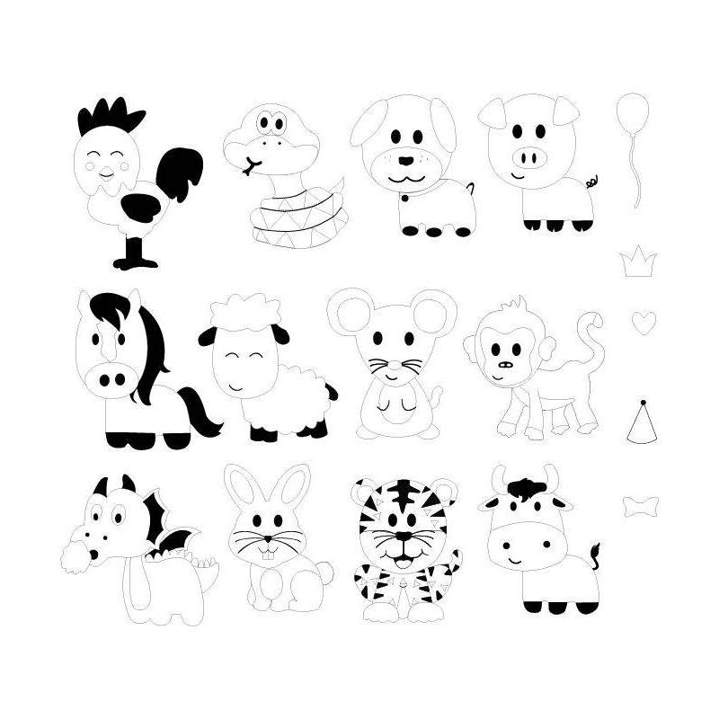 Framelits Die Set 17PK w/Stamps Zodiac Animals by Sizzix Sizzix - Big Shot - 2