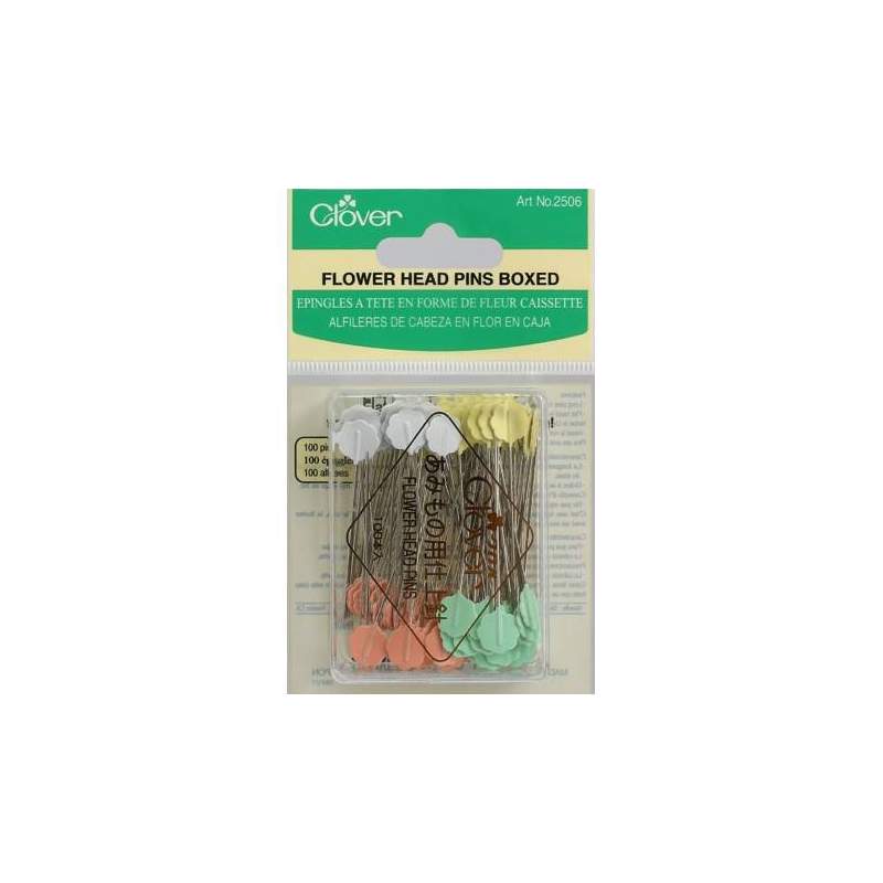Clover, Spilli Testa A Fiore Rosa In Scatola - 100 Pz Clover - 1