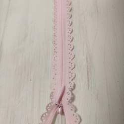 Cerniera Zip Invisibile con Pizzo da 60cm - Rosa Notions - 1