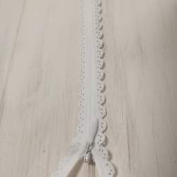 Cerniera Zip Invisibile con Pizzo da 60cm - Bianco