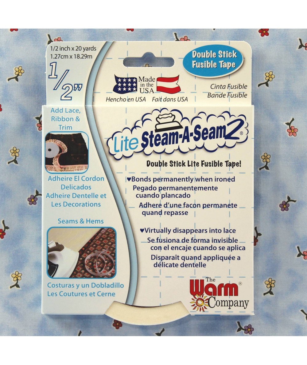 Nastro Termoadesivo su 2 Lati, 1/2 pollice x 18 metri - Steam-A-Seam 2 Lite Warm Company - 1 Nastro Termoadesivo su 2 Lati, 1/2 pollice x 18 metri - Steam-A-Seam 2 Lite Warm Company - 1
