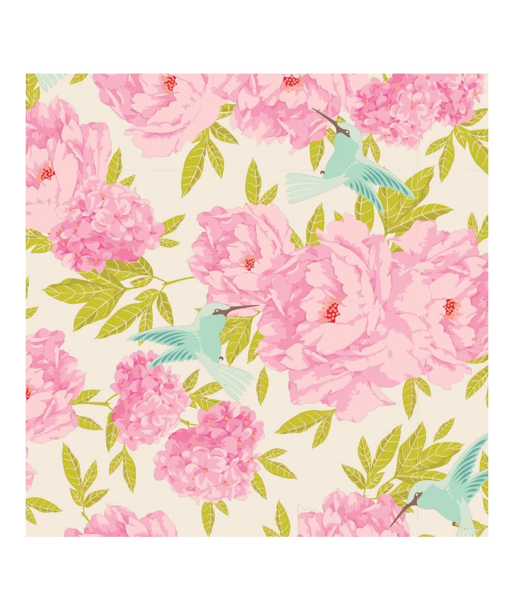 Tilda 110 Hummingbird Dove White - LemonTree Tilda Fabrics - 1