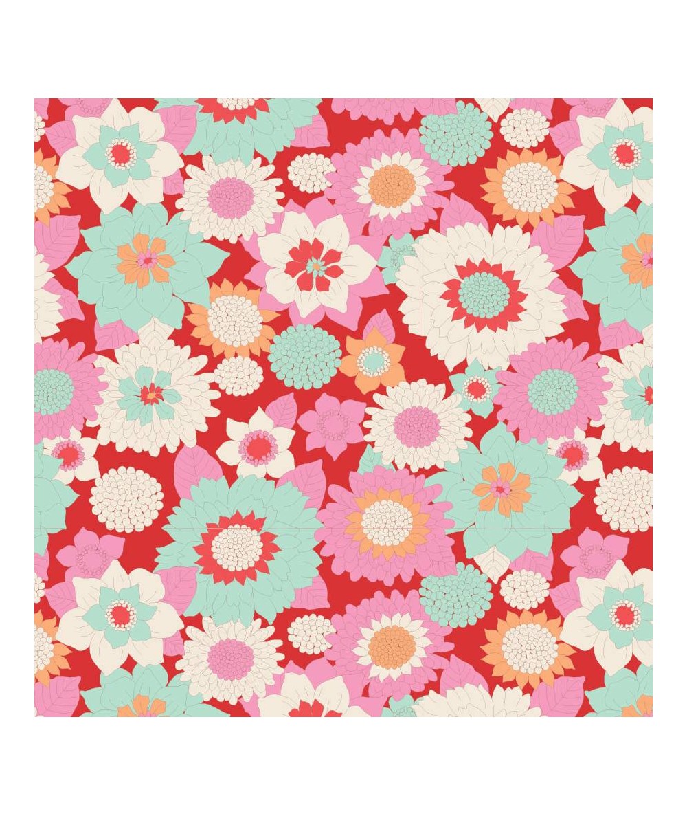 Tilda 110 Boogie Flower Red - LemonTree Tilda Fabrics - 1 Tilda 110 Boogie Flower Red - LemonTree Tilda Fabrics - 1