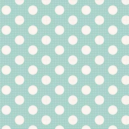 Tilda Medium Dots Teal, Tessuto Verde Acqua a Pois Tilda Fabrics - 1