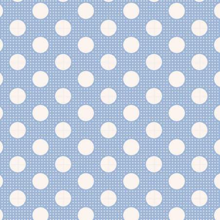 Tilda Medium Dots Blue, Tessuto Blu a Pois Tilda Fabrics - 1