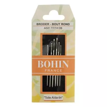 Bohin, Aghi Embroidery da Ricamo con Punta Arrotondata A42F per Ricamare su Lino, Tela, Tela Aida n22/24/26 - 6pz Bohin - 1