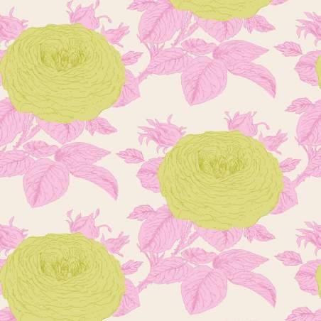 Tilda 110 Sunkiss, Grandma’s Rose Pink - Tessuto a Fiori Rosa Tilda Fabrics - 1