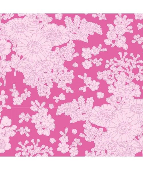 Tilda 110 Sunkiss, Imogen Pink - Tessuto a Fiori Rosa Tilda Fabrics - 1