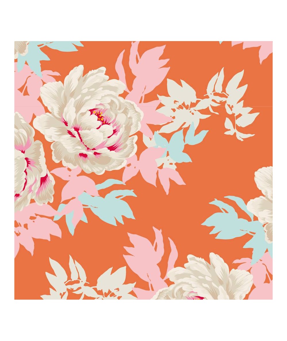 Tilda 110 Sunkiss, Beach Peony Ginger - Tessuto a Fiori Arancione Tilda Fabrics - 1 Tilda 110 Sunkiss, Beach Peony Ginger - Tessuto a Fiori Arancione Tilda Fabrics - 1