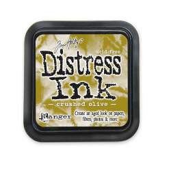 Tim Holtz Distress Crushed Olive - Inchiostro Invecchiante per Tessuto, Carta, Foto e altro - 7x7cm RangerInk - 1