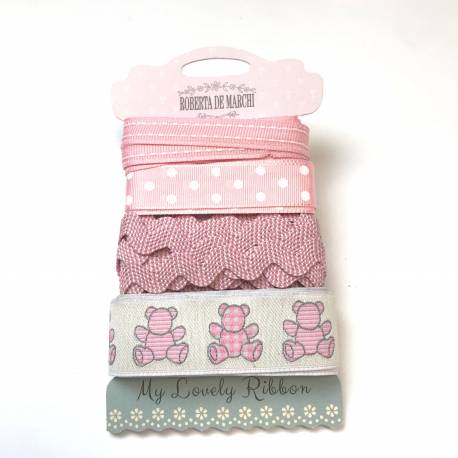Passamanerie Miste 8m, 4 Nastrini da 2 metri - Rosa Roberta De Marchi - 1
