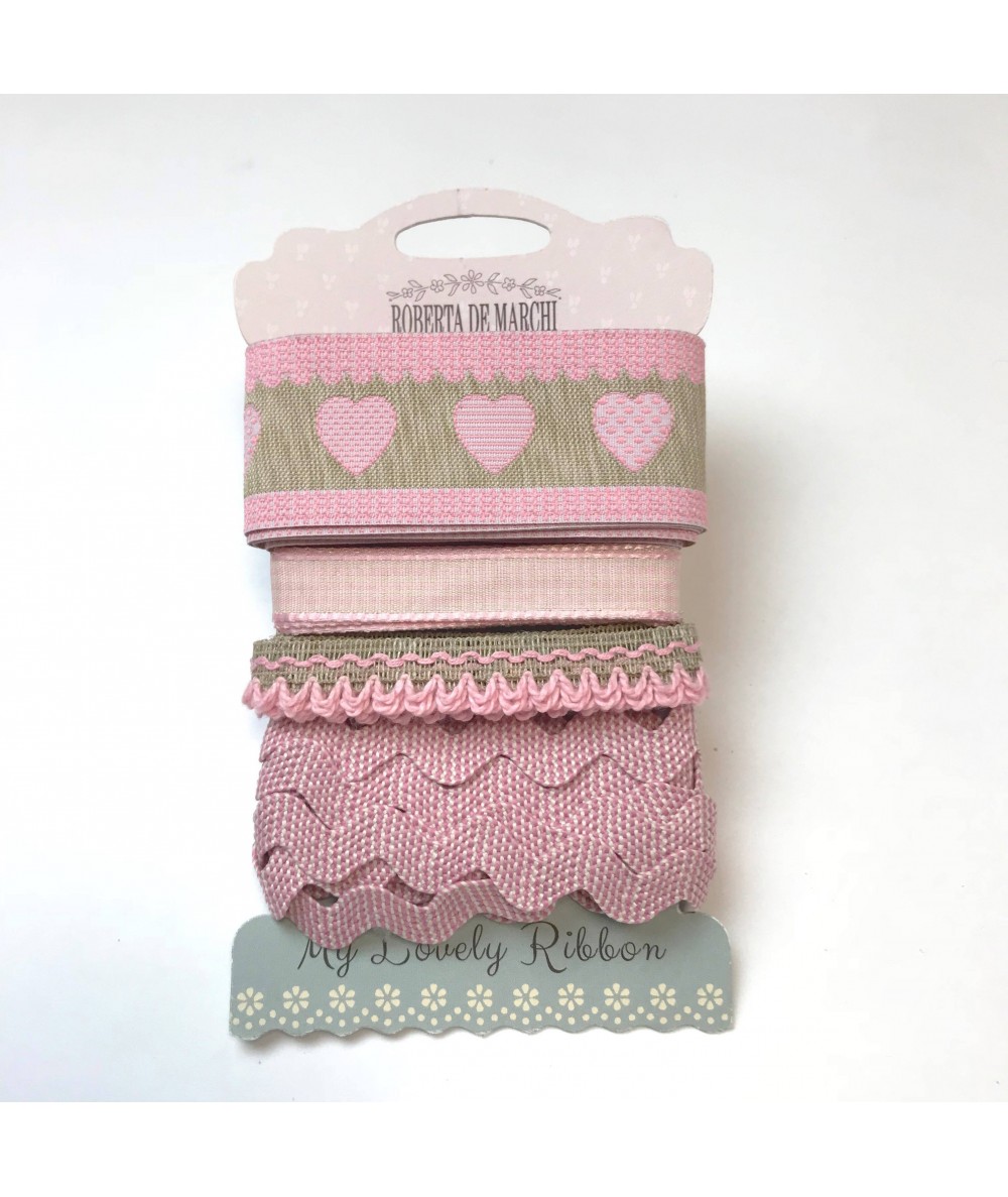 Passamanerie Miste 8m, 4 Nastrini da 2 metri - Rosa Roberta De Marchi - 1