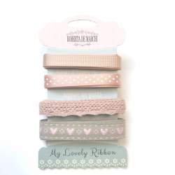 Passamanerie Miste 8m, 4 Nastrini da 2 metri - Azzurro e Beige Roberta De Marchi - 1