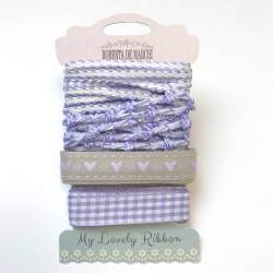 Passamanerie Miste 8m, 4 Nastrini da 2 metri - Azzurro e Beige Roberta De Marchi - 1