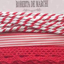 Passamanerie Miste 10m, 5 Nastrini da 2 metri - Rosso Roberta De Marchi - 2