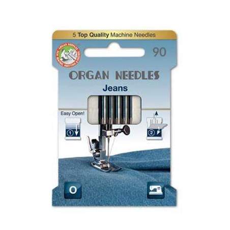 Aghi Jeans da 90 per Macchina da Cucire, EcoPack da 5 Aghi Organ Needles - 1