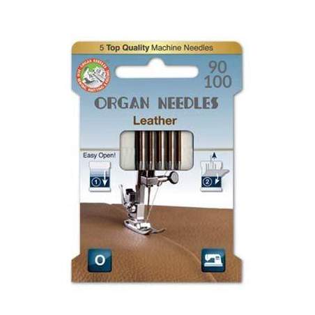 Aghi Leather Pelle misti 90-100 per Macchina da Cucire, EcoPack da 5 Aghi Organ Needles - 1