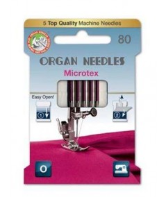 Aghi Microtex da 80 per Macchina da Cucire, EcoPack da 5 Aghi Organ Needles - 1