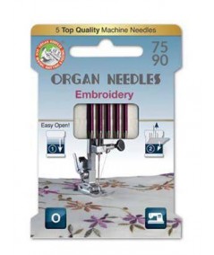 Aghi Embroidery misti 75-90 per Macchina da Cucire, EcoPack da 5 Aghi Organ Needles - 1