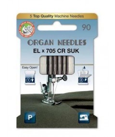 Aghi EL x705 Chromium SUK da 90 per Punti di Copertura, EcoPack da 5 Aghi Organ Needles - 1