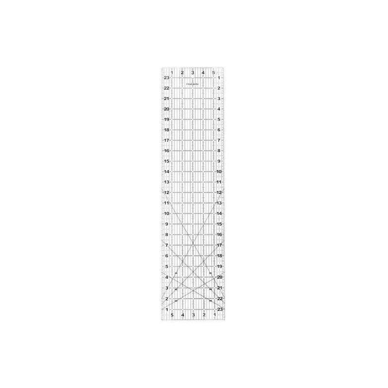 Righello da Patchwork Pieghevole, 6 x 24 pollici - Griglia Nera e Bianca Fiskars - 4