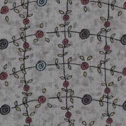 Tessuto Lecien, Sweet Garden of Mine, Flower Vine Metal Grey by Lynette Anderson Lecien Corporation - 1