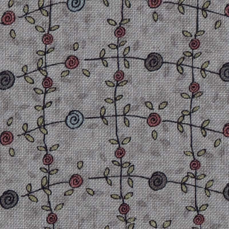 Tessuto Lecien, Sweet Garden of Mine, Flower Vine Metal Grey by Lynette Anderson Lecien Corporation - 1 Tessuto Lecien, Sweet Garden of Mine, Flower Vine Metal Grey by Lynette Anderson Lecien Corporation - 1